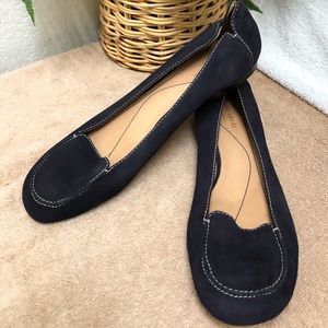 🍁Kate Spade Suede Flats Navy Blue Slip On EXC